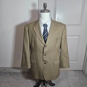 Lord West Size‎ 44 100% Lamb Wool Suit Blazer Men Tweed Light Brown - Pls Read